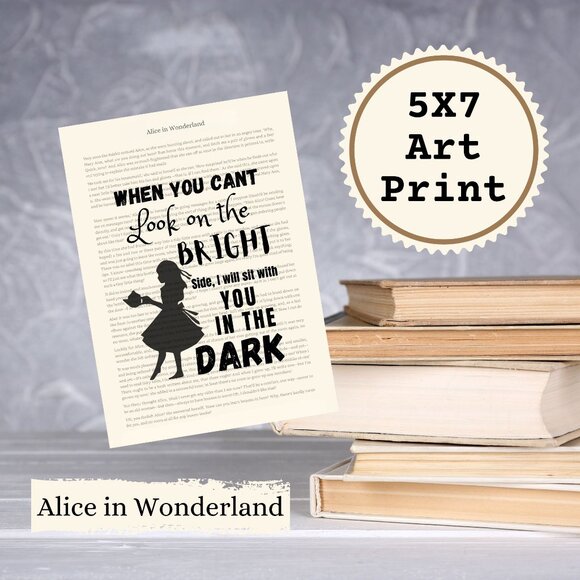 Alice in Wonderland Book Page Wall Art Print - Picture 1 of 2